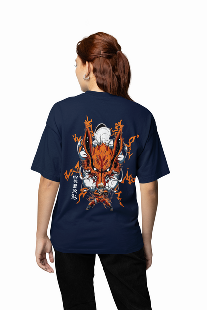 Fox Spirit Surge Oversized T-Shirt – Anime Graphic Style