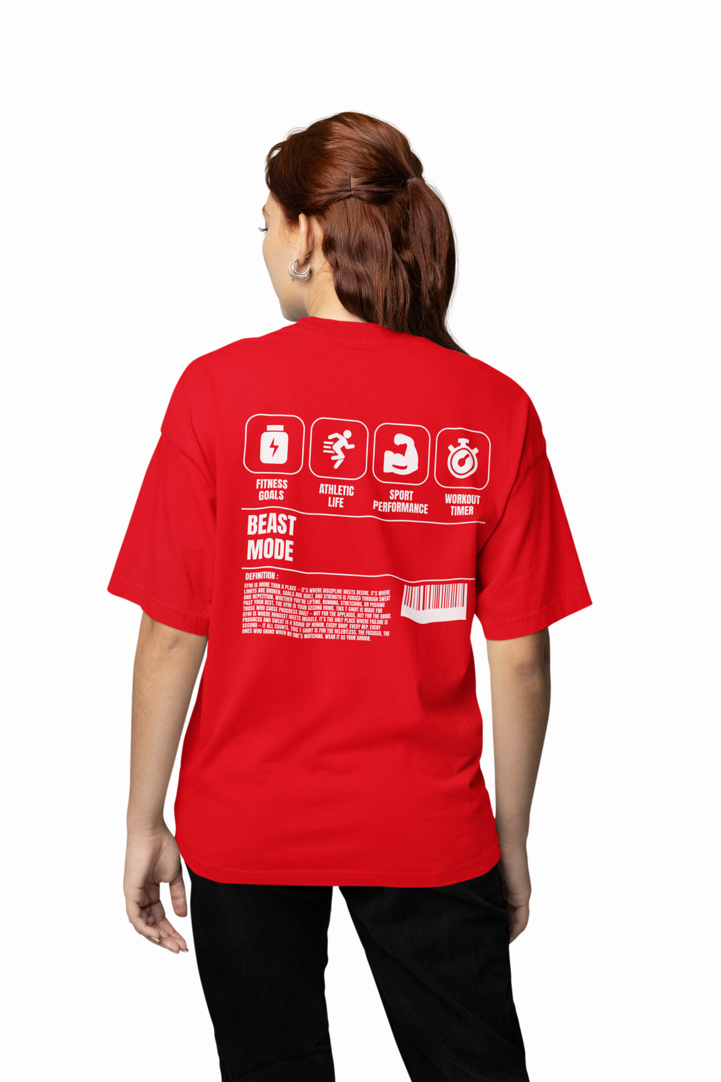 Beast Mode Oversized T-Shirt Bold & Comfortable Workout Tee