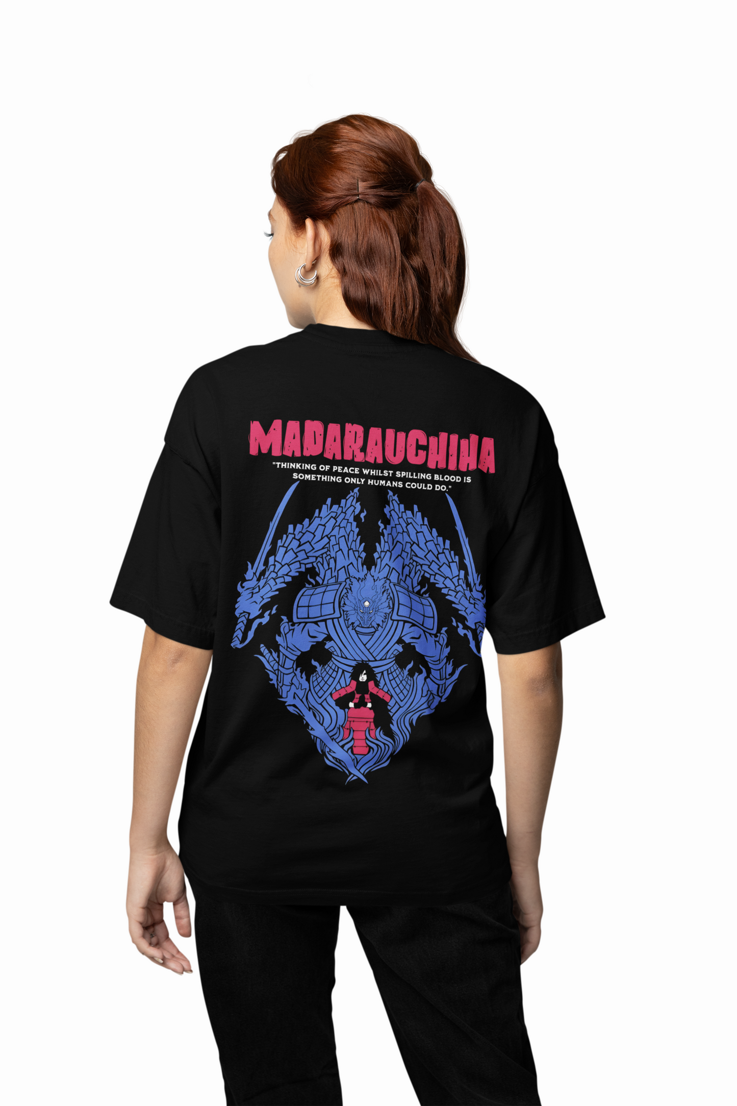 Wrath of Susanoo Black Oversized T-Shirt for Anime Streetwear
