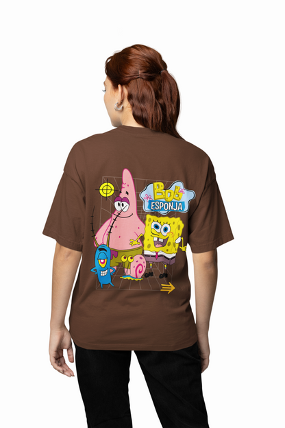 Bob Esponja Oversized T-Shirt Trendy SpongeBob Graphic Tee