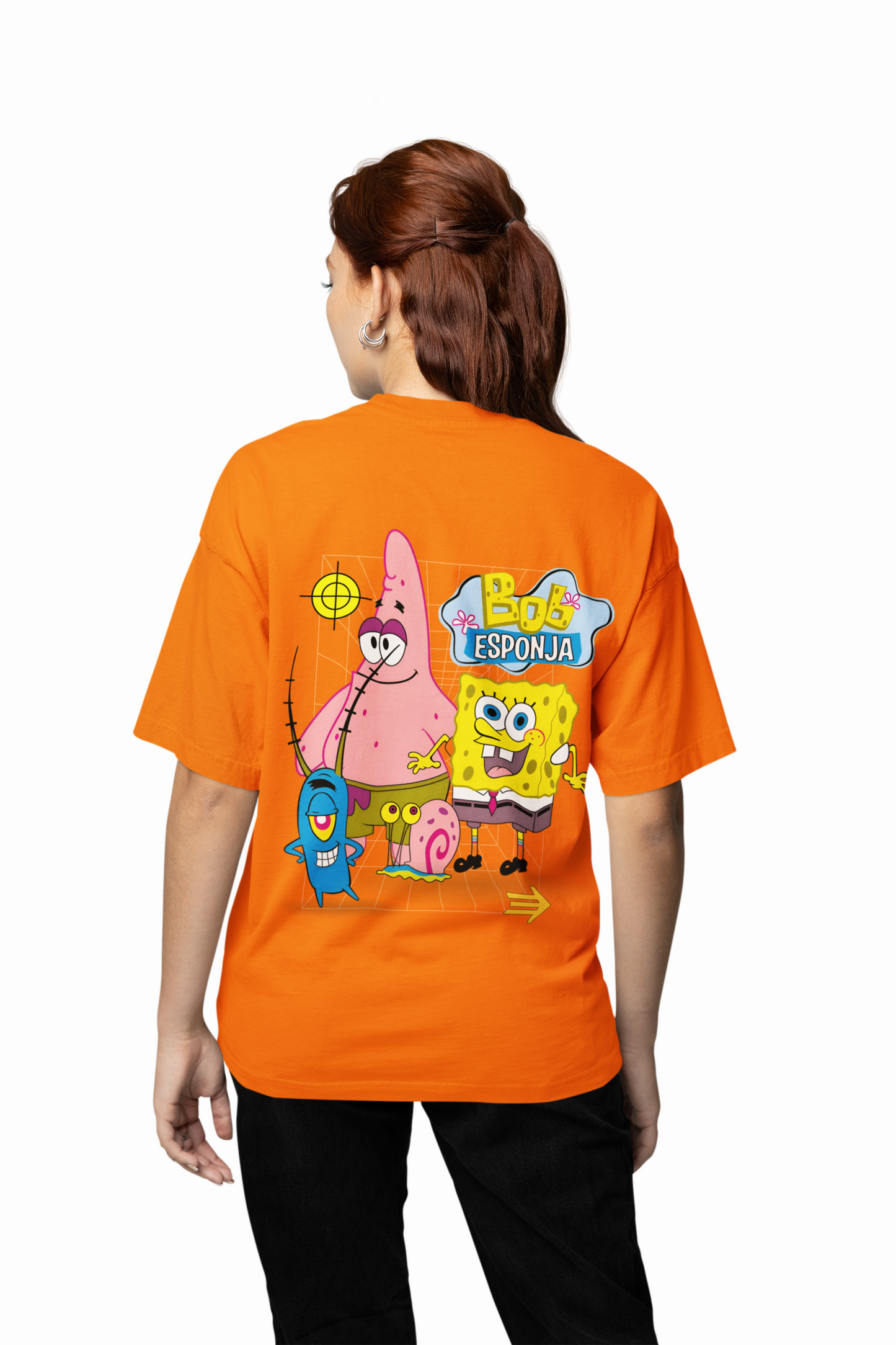 Bob Esponja Oversized T-Shirt Trendy SpongeBob Graphic Tee