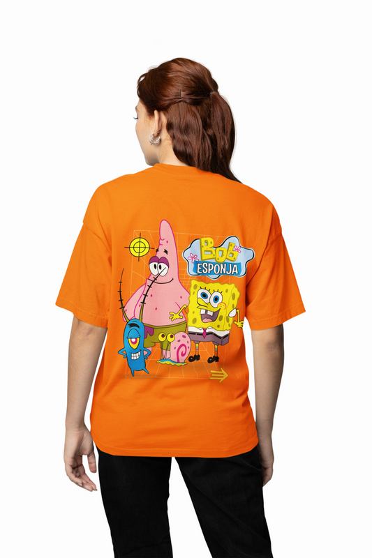 Bob Esponja Oversized T-Shirt Trendy SpongeBob Graphic Tee