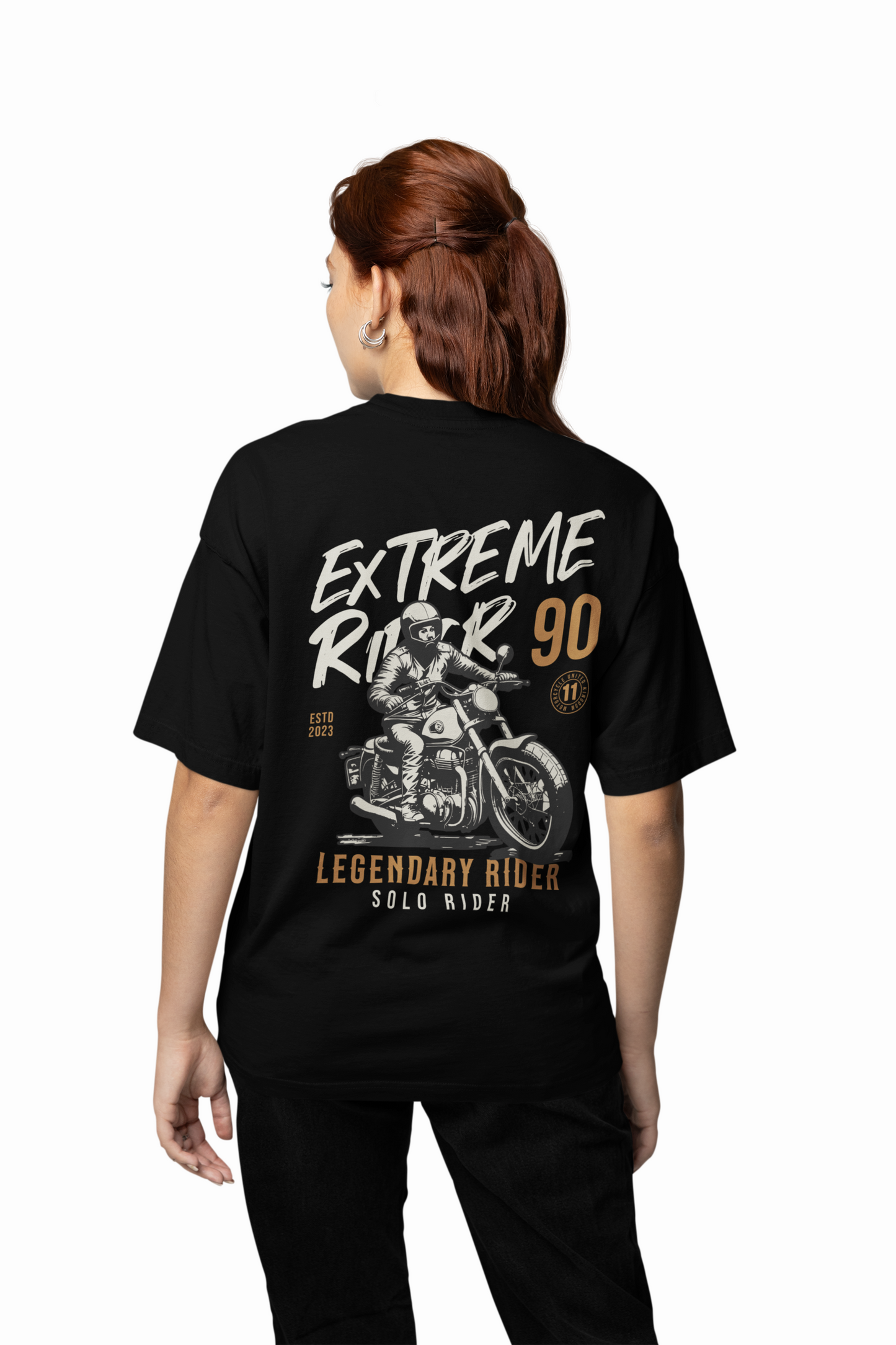 Extreme Rider Oversized T-Shirts Bold Biker Streetwear
