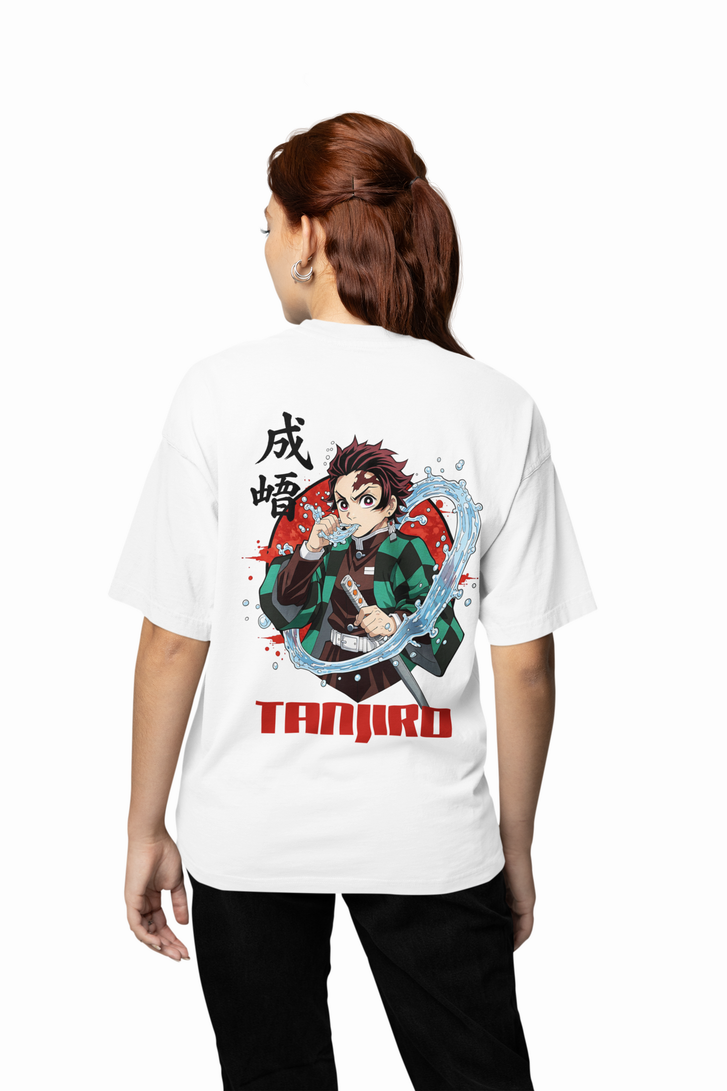 Tanjiro Water Breathing Oversized T-Shirts Anime Design Tee