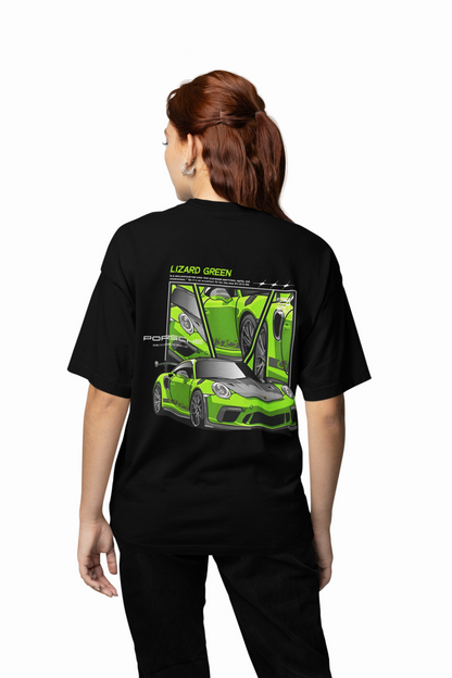 Porsche Lizard Green Oversized T-Shirt for Racing Streetwear