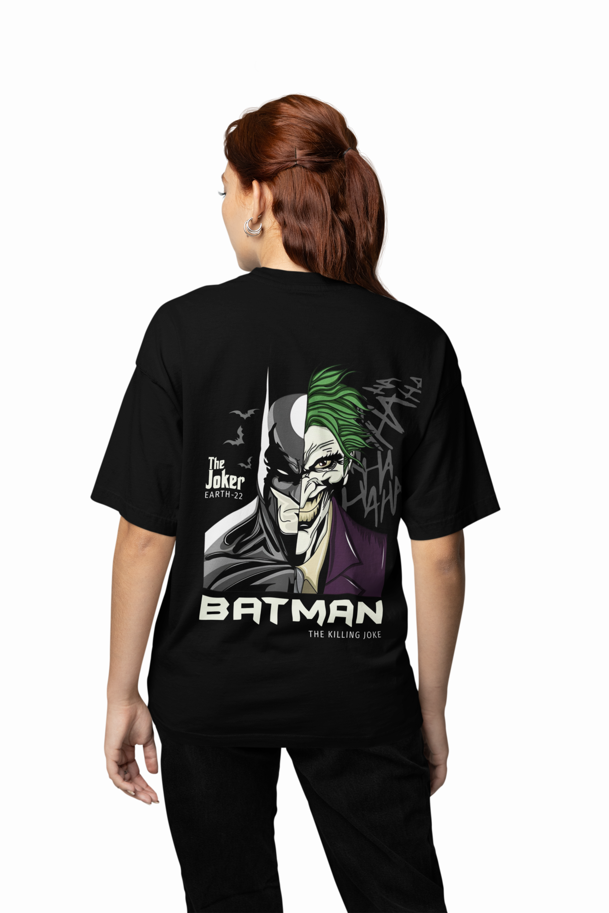 Dark Knight vs Joker Face Oversized  T-shirt