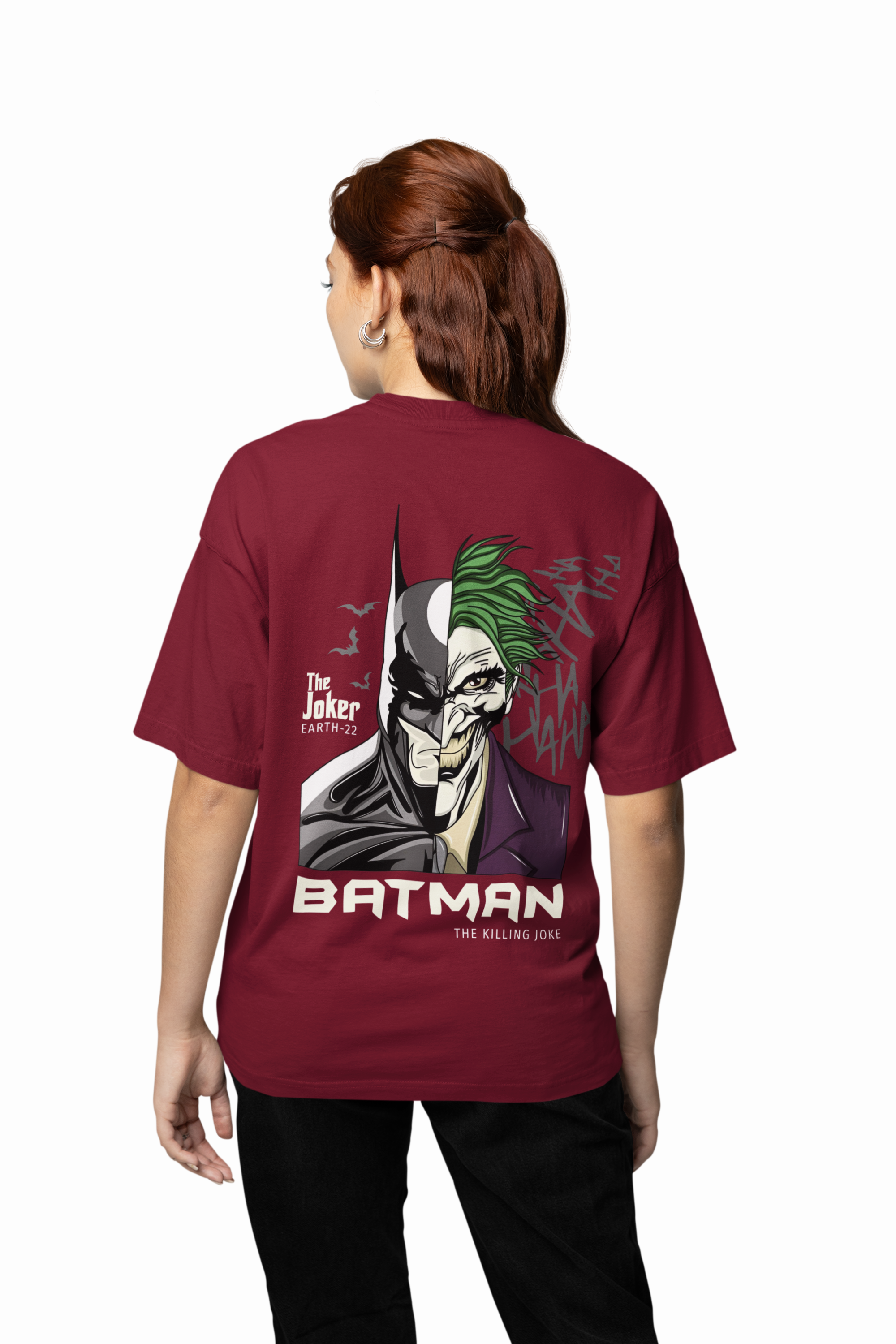 Dark Knight vs Joker Face Oversized  T-shirt
