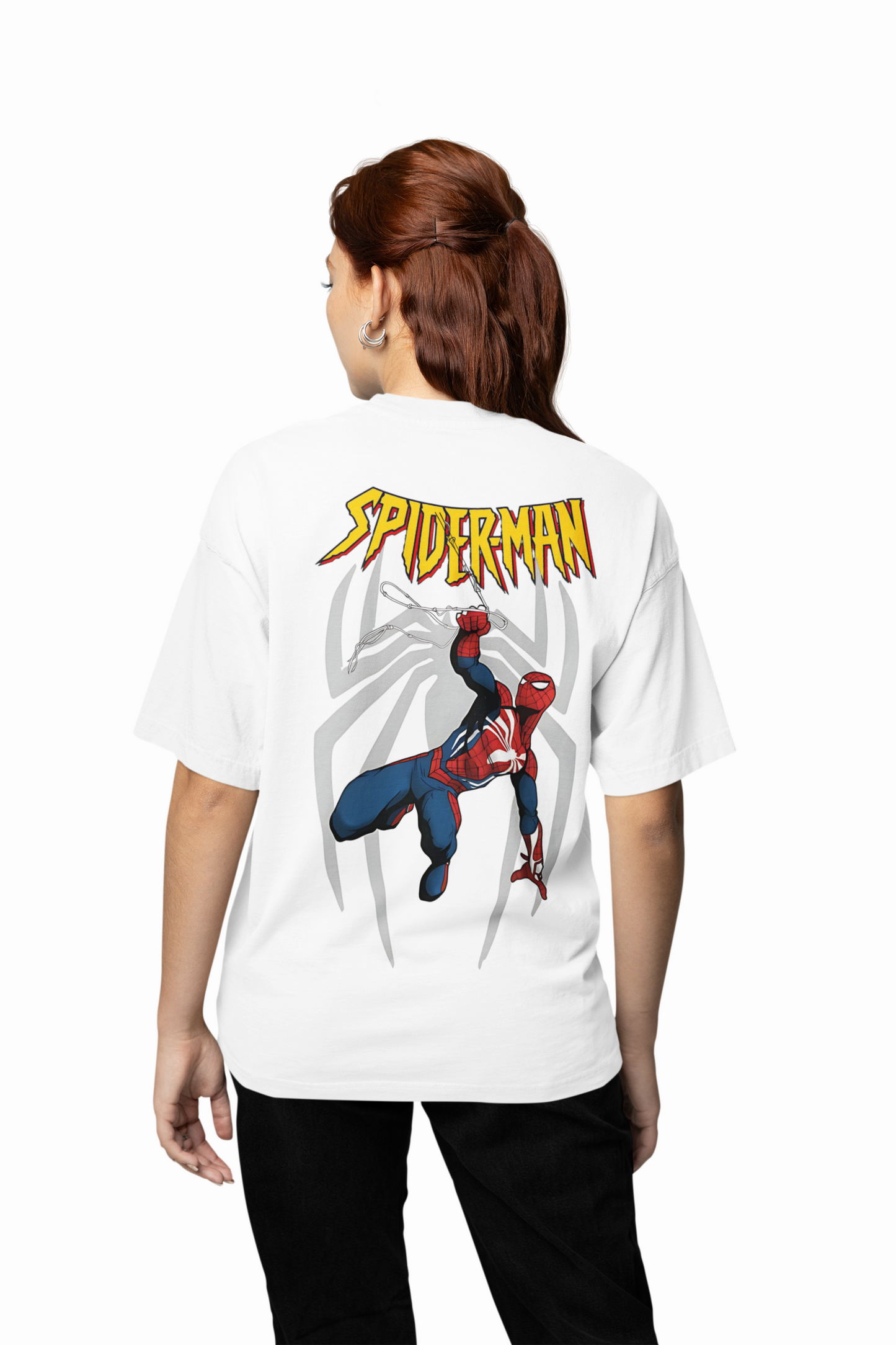 Swing Force Spiderman Oversized T-Shirt Hero Streetwear Tee