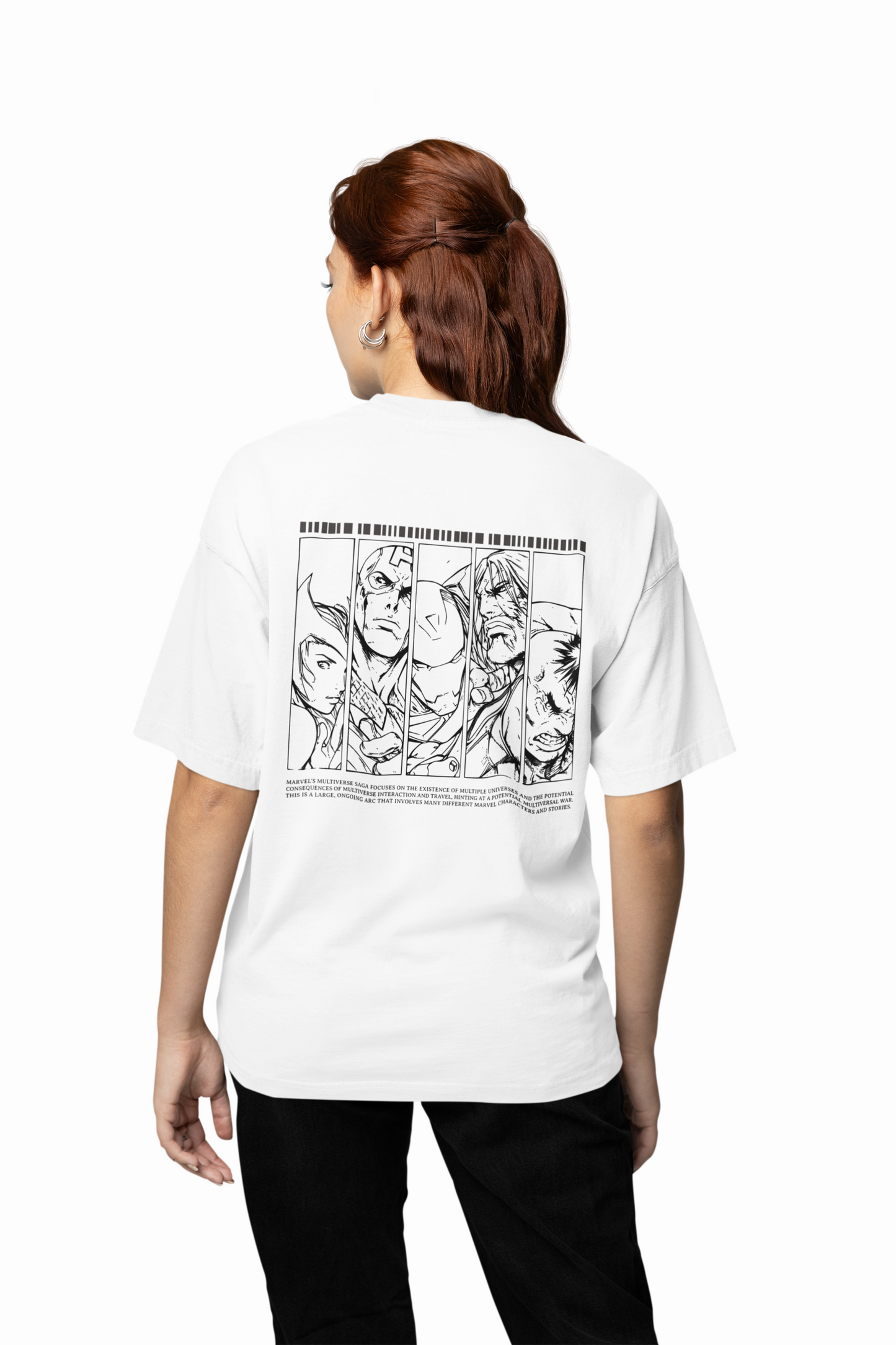Marvel Characters Oversized T-Shirt – Bold Graphic Streetwear