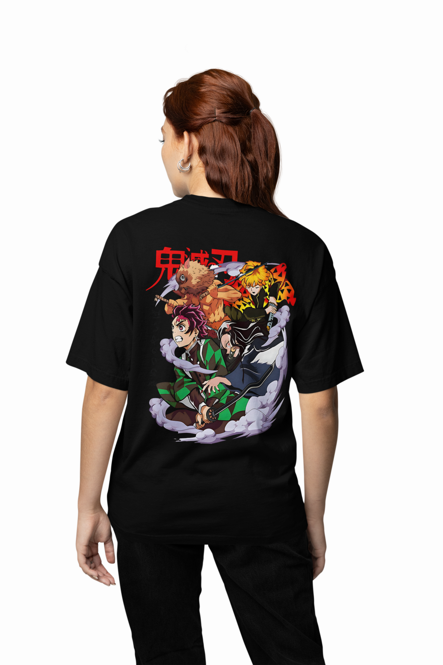 Tanjiro Zenitsu Inosuke Oversized T-Shirts Anime Style Tees