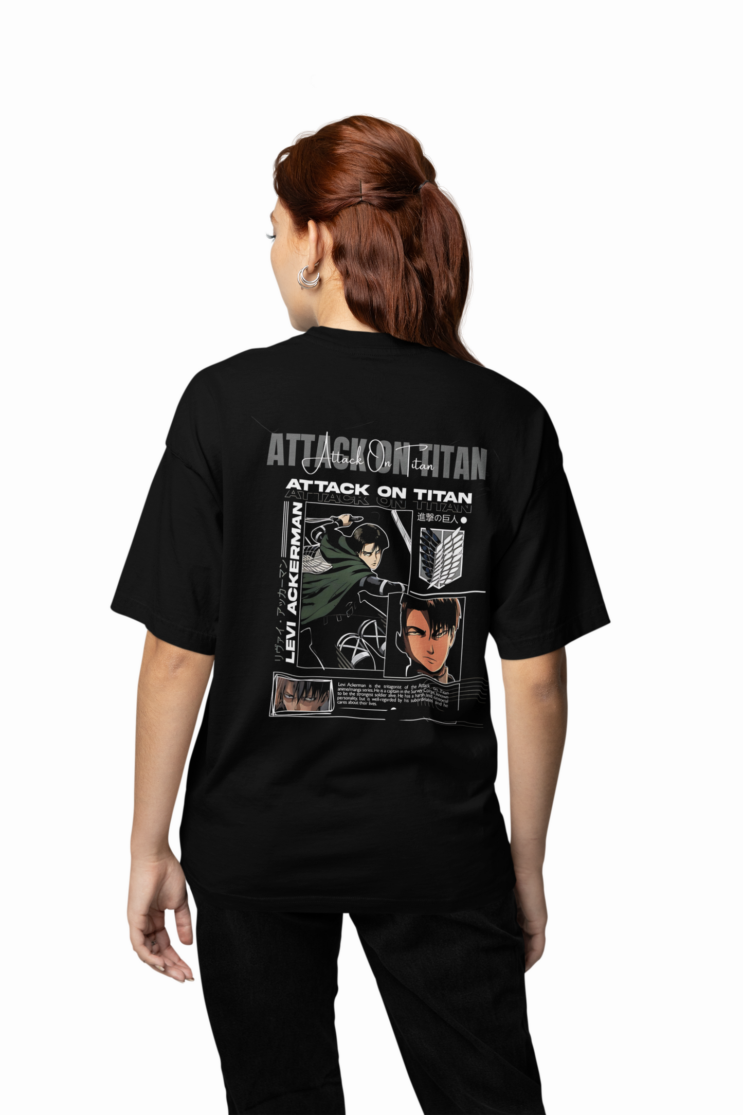 Ackerman Oversized T-Shirts Bold Attack On Titan Streetwear
