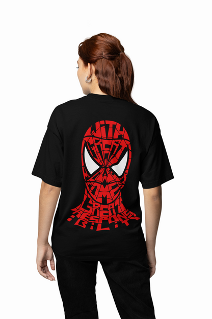 Spider Oath Statement Oversized T-Shirt Great Power Style