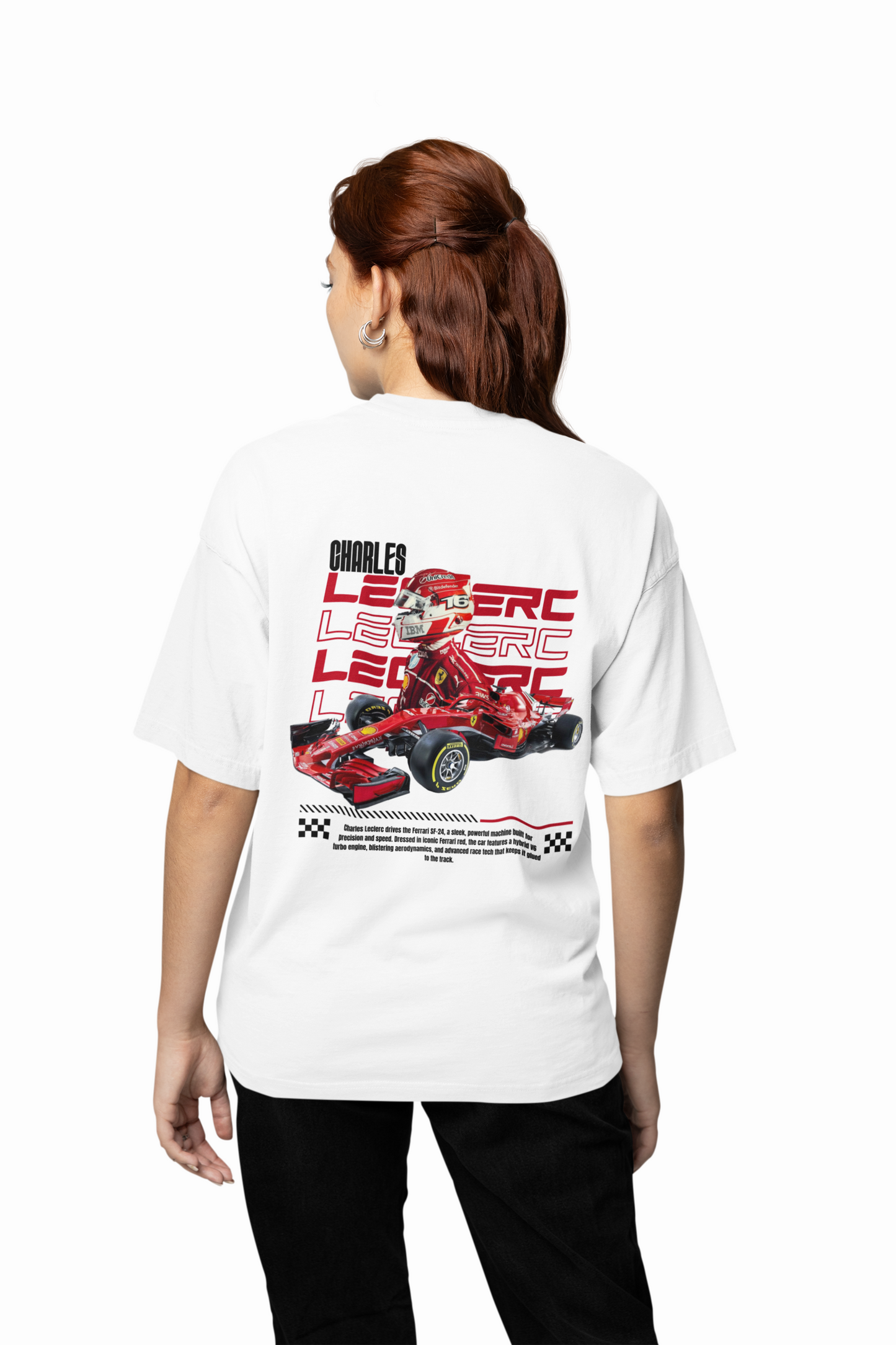 Ferrari F1 Car Oversized T-Shirt Motorsport Streetwear Tee