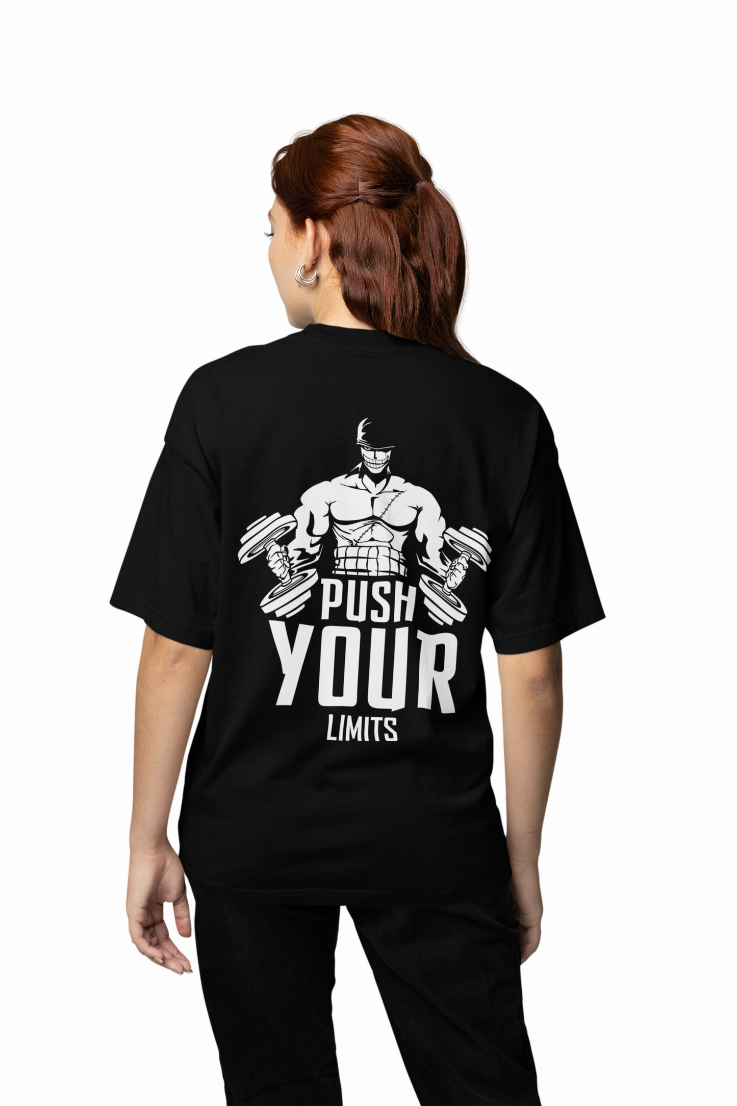 Oversized T-Shirts Push Your Limits Black Streetwear Tee