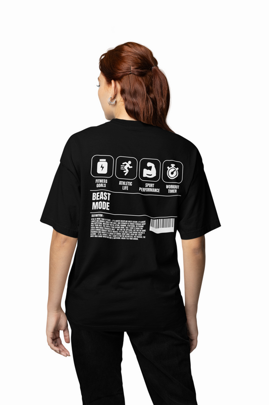 Beast Mode Oversized T-Shirt Bold & Comfortable Workout Tee