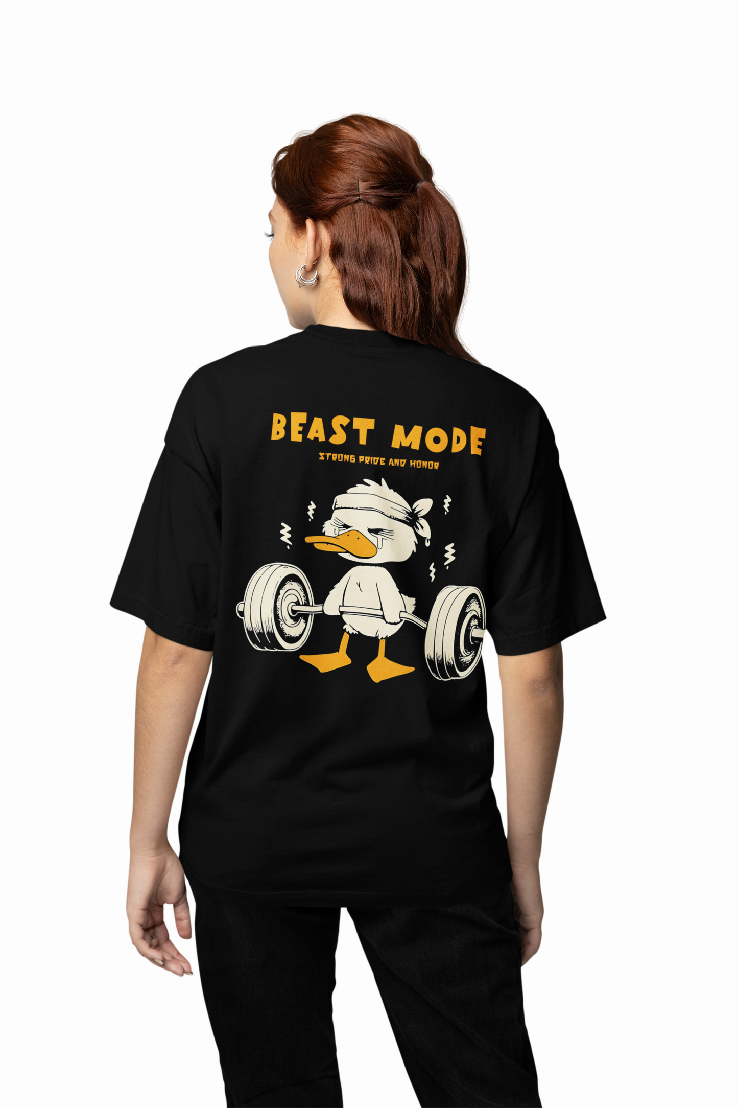 Duck Beast Mode Oversized T-Shirts Trendy Casual Style Tee