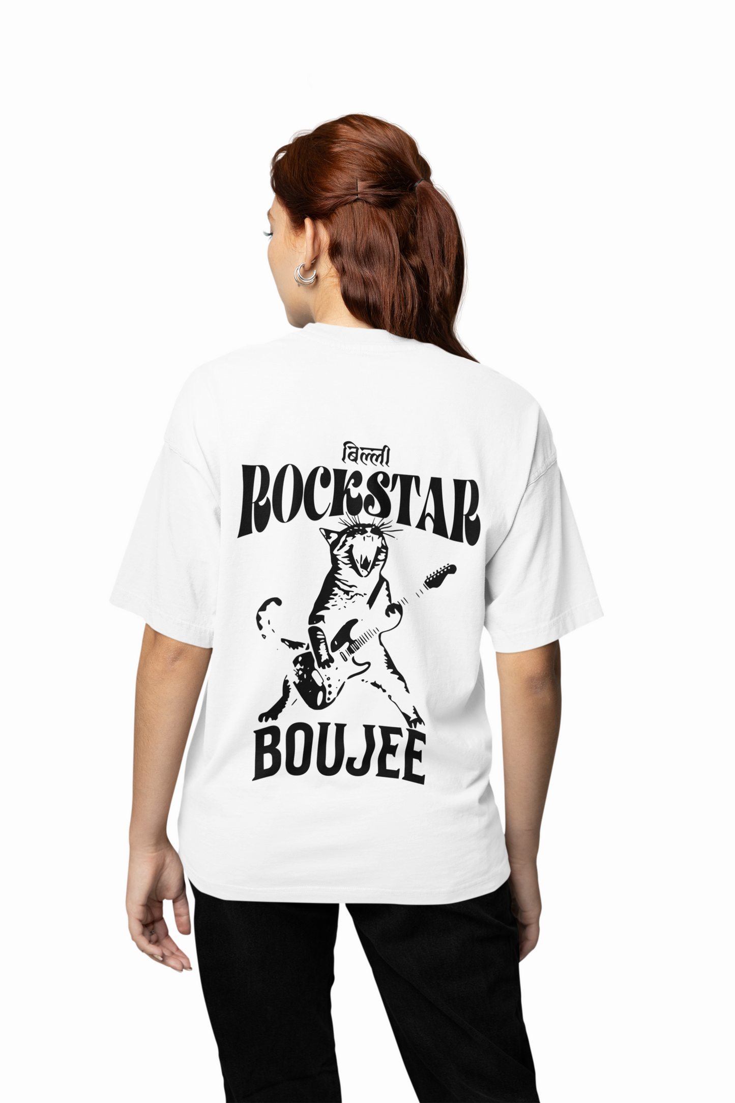 Rockstar Cat Oversized T-Shirt