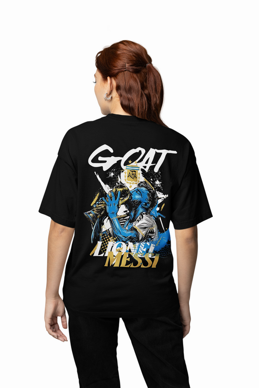 GOAT Messi Oversized T-Shirt Legendary Football Streetwear