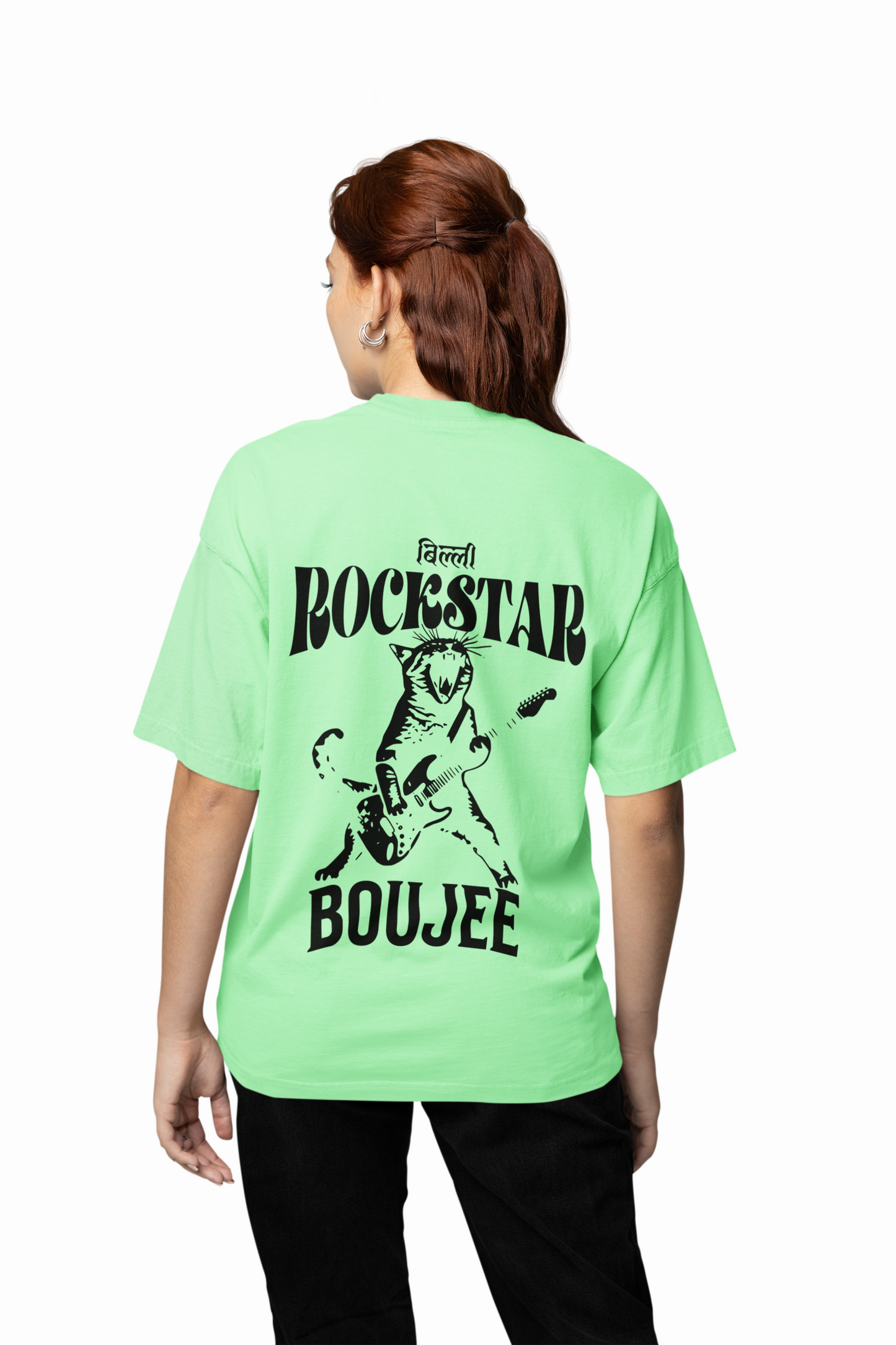 Rockstar Cat Oversized T-Shirt