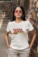 Rang Barse Half Sleeve White Round Neck T-Shirt for Women by Hello Swanky