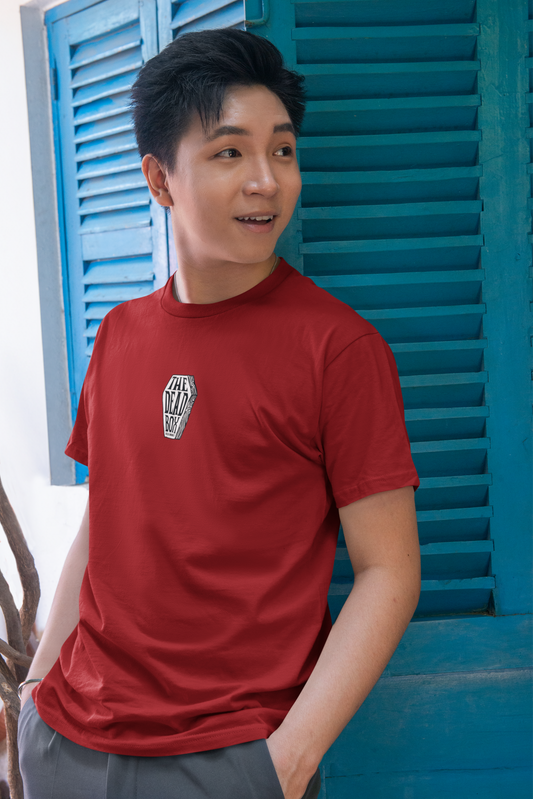 The Dead Box Half Sleeve Maroon Round Neck T-Shirt Casual