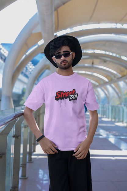 Street Boi Lavender Half Sleeve Round Neck T-Shirt Daily Style