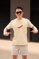 Strong Hope Half Sleeve Beige Round Neck T-Shirt for Men Hello Swanky