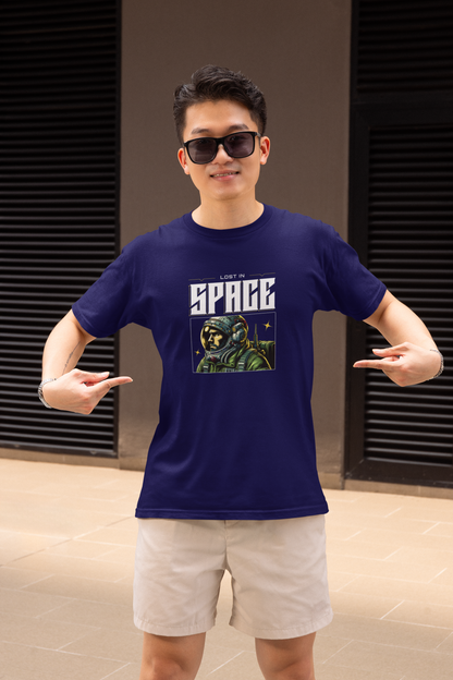 Lost In Space Half Sleeve Round Neck T-Shirt Space Streetwear