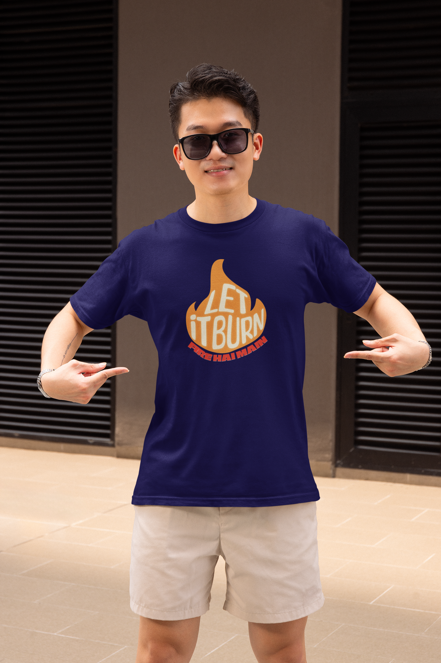 Fire Hai Main Navy Blue T-Shirt for Men – Trendy Daily Wear