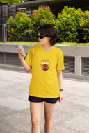 Better Days Ahead Half Sleeve yellow Round Neck T-Shirt for Women by Hello Swanky