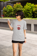 Better Days Ahead Half Sleeve Grey Round Neck T-Shirt for Women by Hello Swanky