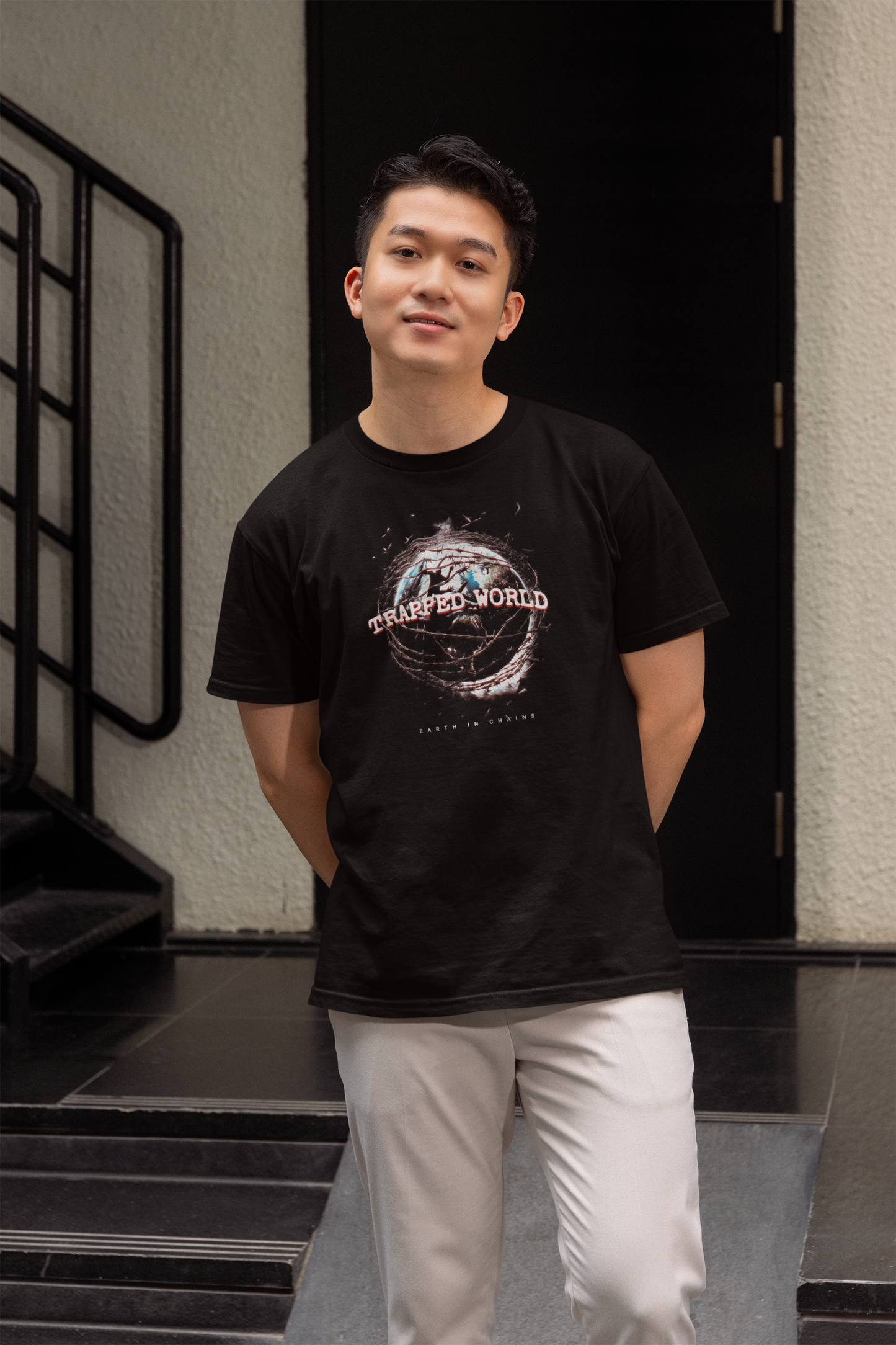 Trapped World Half Sleeve Round Neck T-Shirt