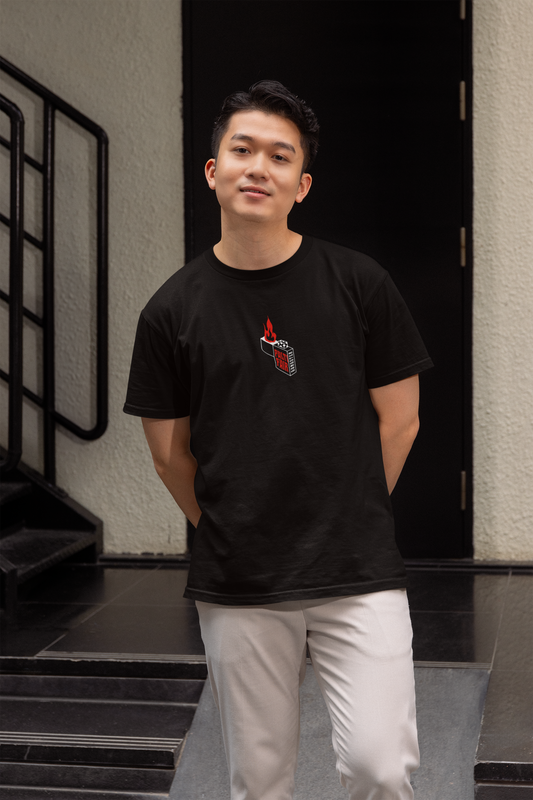 Fire Fail Half Sleeve Black T-Shirt for Men – Casual Wear