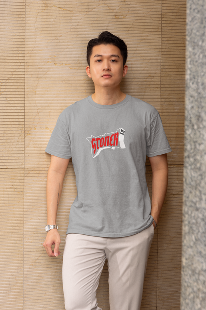 Stoner Half Sleeve Gray Round Neck T-Shirt Casual Daily Tee