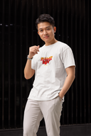 Flame Boy Half Sleeve White Round Neck T-Shirt for Men by Hello Swanky