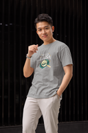 Nusta Paisa Half Sleeve Grey Round Neck T-Shirt for Men Hello Swanky