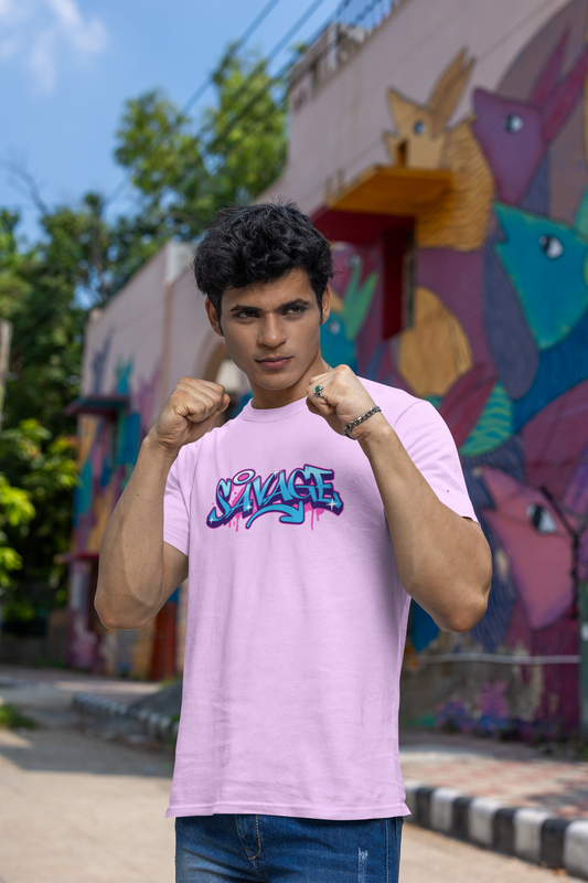 Savage Half Sleeve Round Neck T-Shirt for Men