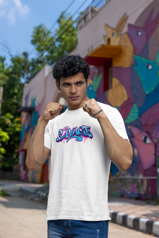 Savage Half Sleeve Round Neck T-Shirt for Men