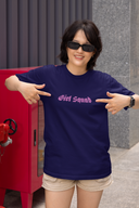 Girl Squad Half Sleeve Navy Blue Oversized T-Shirt for Women by Hello Swanky