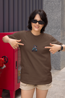 Life Goals Half Sleeve Brown Oversized T-Shirt for Women by Hello Swanky