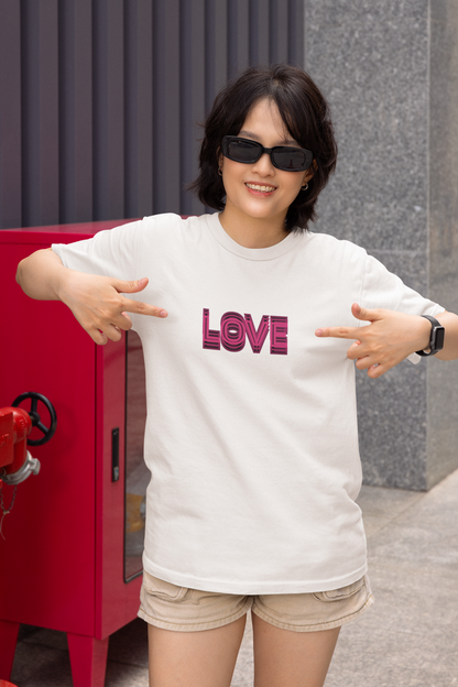 True love half sleeve white oversized t-shirt for women by hello swanky - s