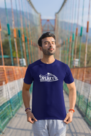 The Sneaker Half Sleeve Navy Blue Round Neck T-Shirt for Men by Hello Swanky