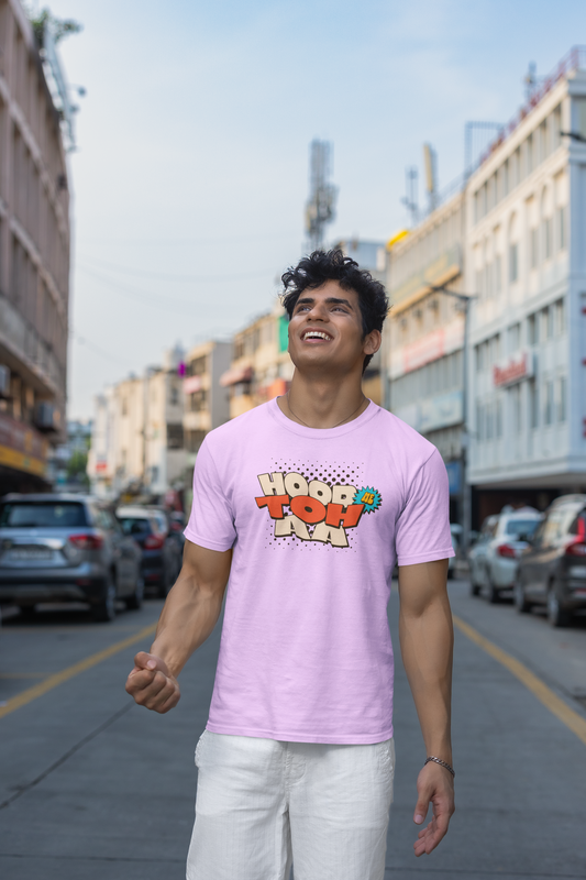 Hood Me Toh Aa Half Sleeve Lavender Round Neck T-Shirt for Men