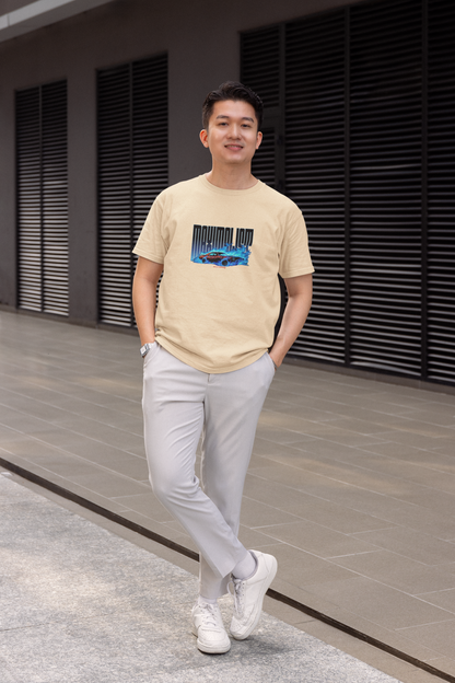 Maximalist Half Sleeve Beige Round Neck T-Shirt – Trendy Look