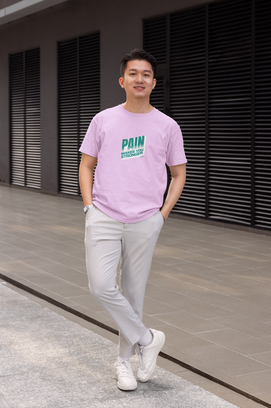 The pain half sleeve lavender round neck t-shirt for men hello swanky - s