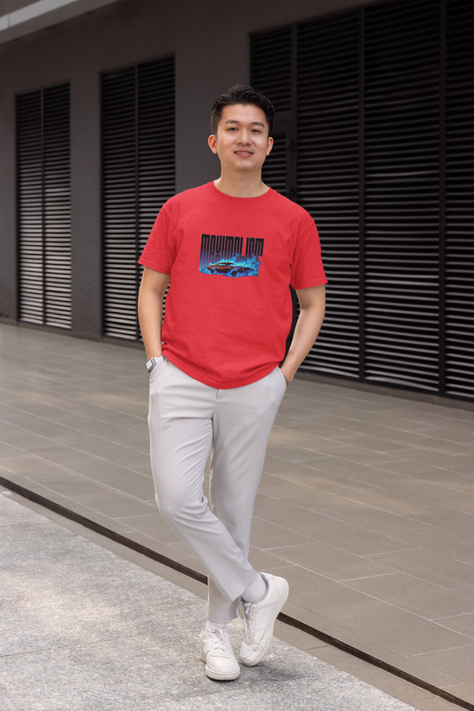 Maximalist Half Sleeve Red Round Neck T-Shirt – Trendy Style