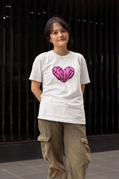 Love half sleeve white round neck t-shirt for women by hello swanky - s