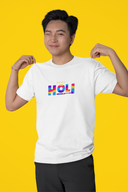 Holi Half Sleeve White Round Neck T-Shirt for Men by Hello Swanky