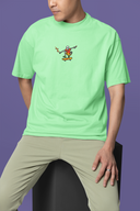 Hop Beyond Limits Half Sleeve Saga Green Oversized T-Shirt for Men by Hello Swanky