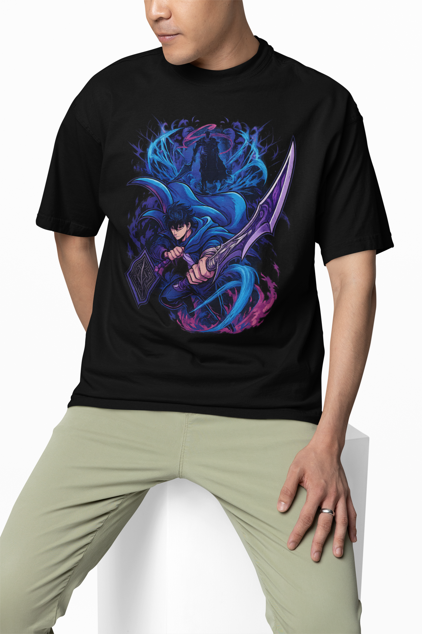 Powerful Shadow Black Oversized T-Shirts for Streetwear Looks